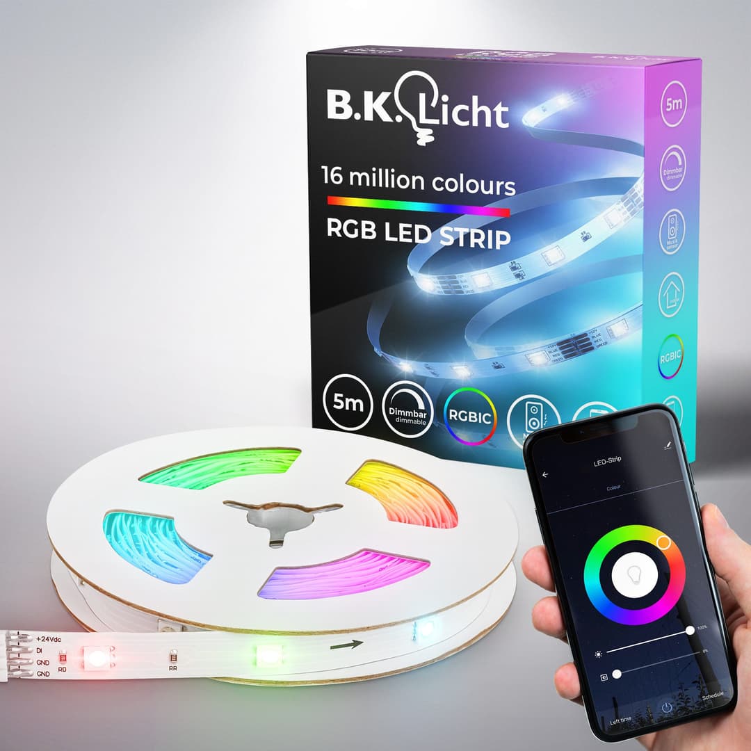 B.K.Licht LED Stripe Wifi RGBIC LED Strip | Weiß