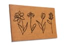 HANSE Home Fußmatte Kokos Line-Art Flowers | Braun 3