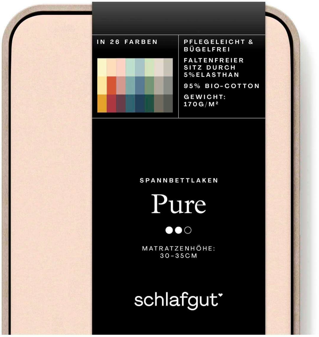 Schlafgut Spannbettlaken PURE Bio-Baumwolle mit Elasthan | Rot