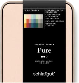 Schlafgut Spannbettlaken PURE Bio-Baumwolle mit Elasthan | Rot