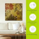 Artland Japanischer Wandschirm Leinwandbild | Gold 4