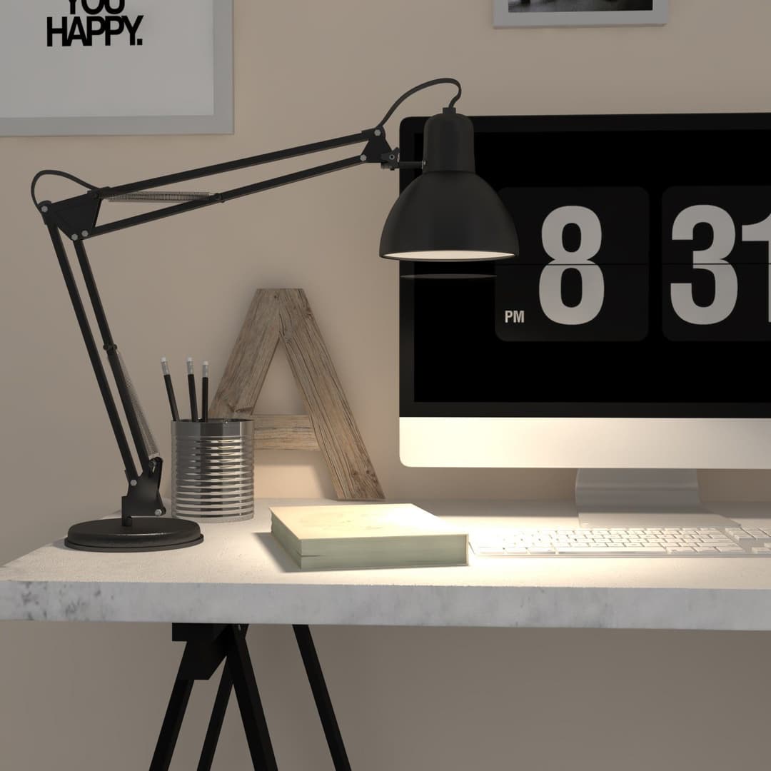 B.K.Licht Schreibtischlampe Draco | Schwarz