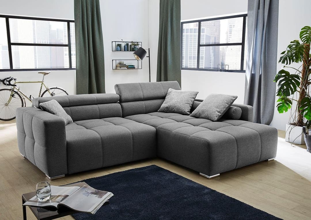 Jockenhöfer Gruppe Ecksofa Salerno L-Form | Grau