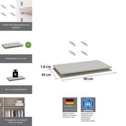 rauch Einlegeboden 2er Set 90 cm | Beige