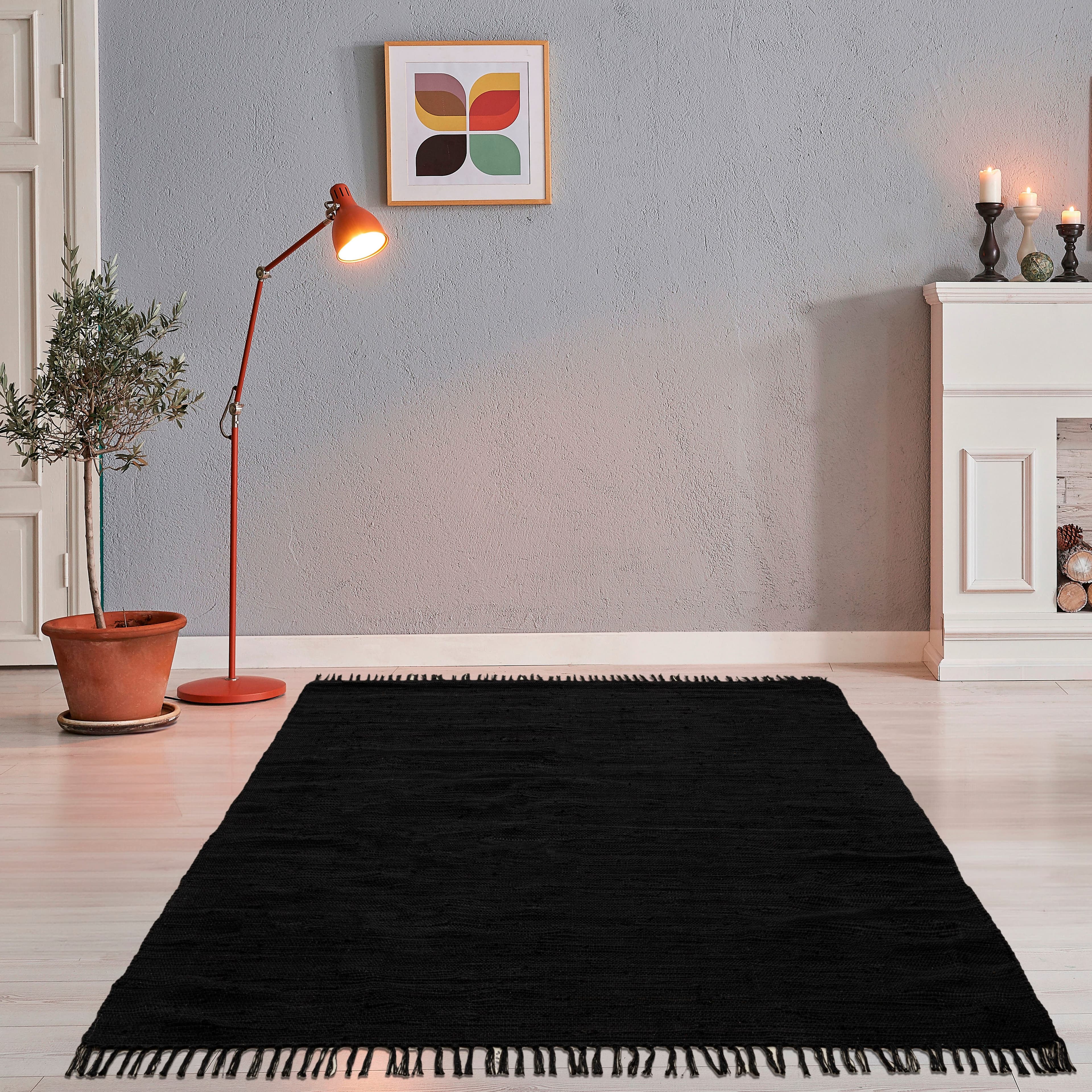 THEKO Teppich Happy Cotton Fleckerl | Schwarz