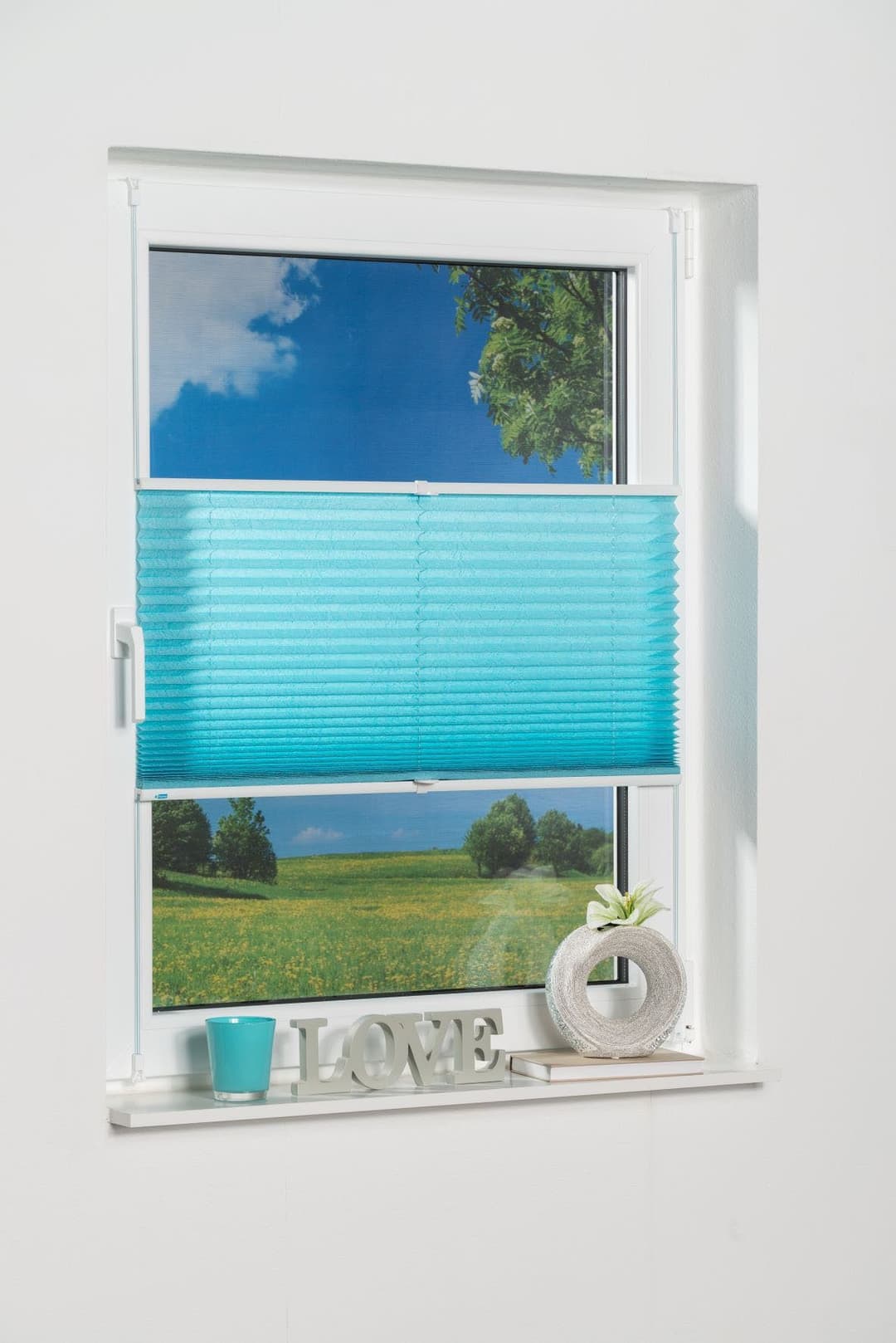 K-HOME Plissee Klemmfix Pisa | Blau