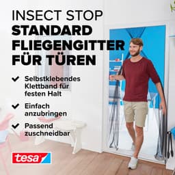 tesa Insect Stop STANDARD Fliegengitter für Türen | Weiß