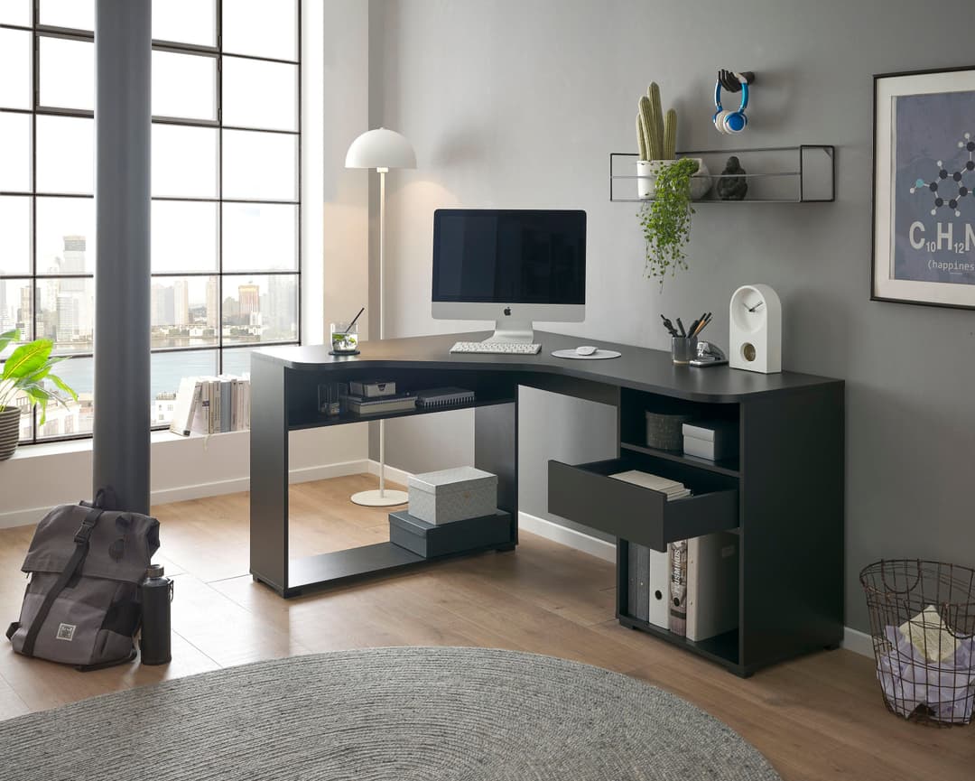 BEGA OFFICE Eckschreibtisch BC3155 | Schwarz