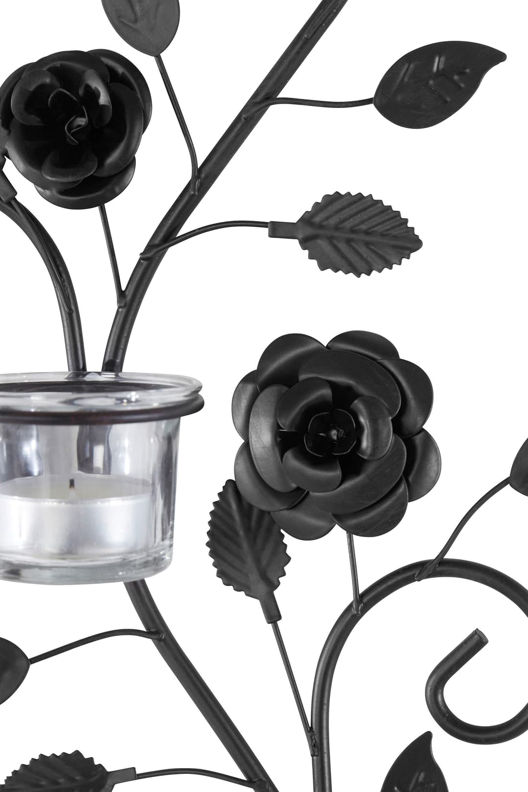 Home affaire Wandkerzenhalter Blumenranke | Schwarz