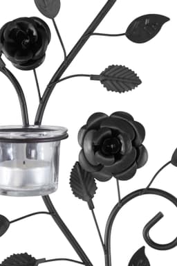 Home affaire Wandkerzenhalter Blumenranke | Schwarz