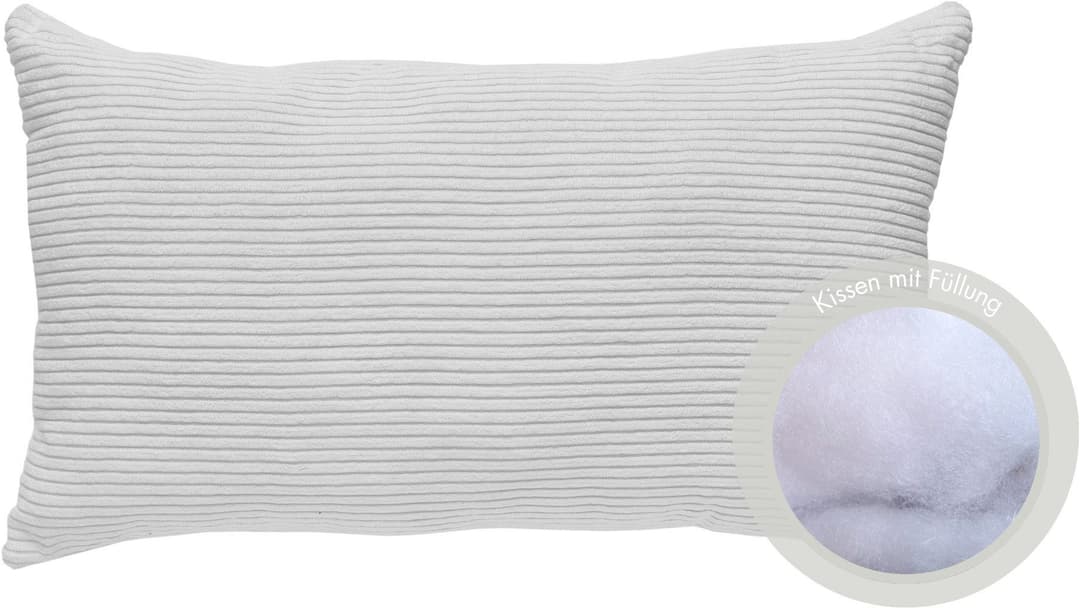 Andiamo Dekokissen Cord Kissen Emy | Weiß