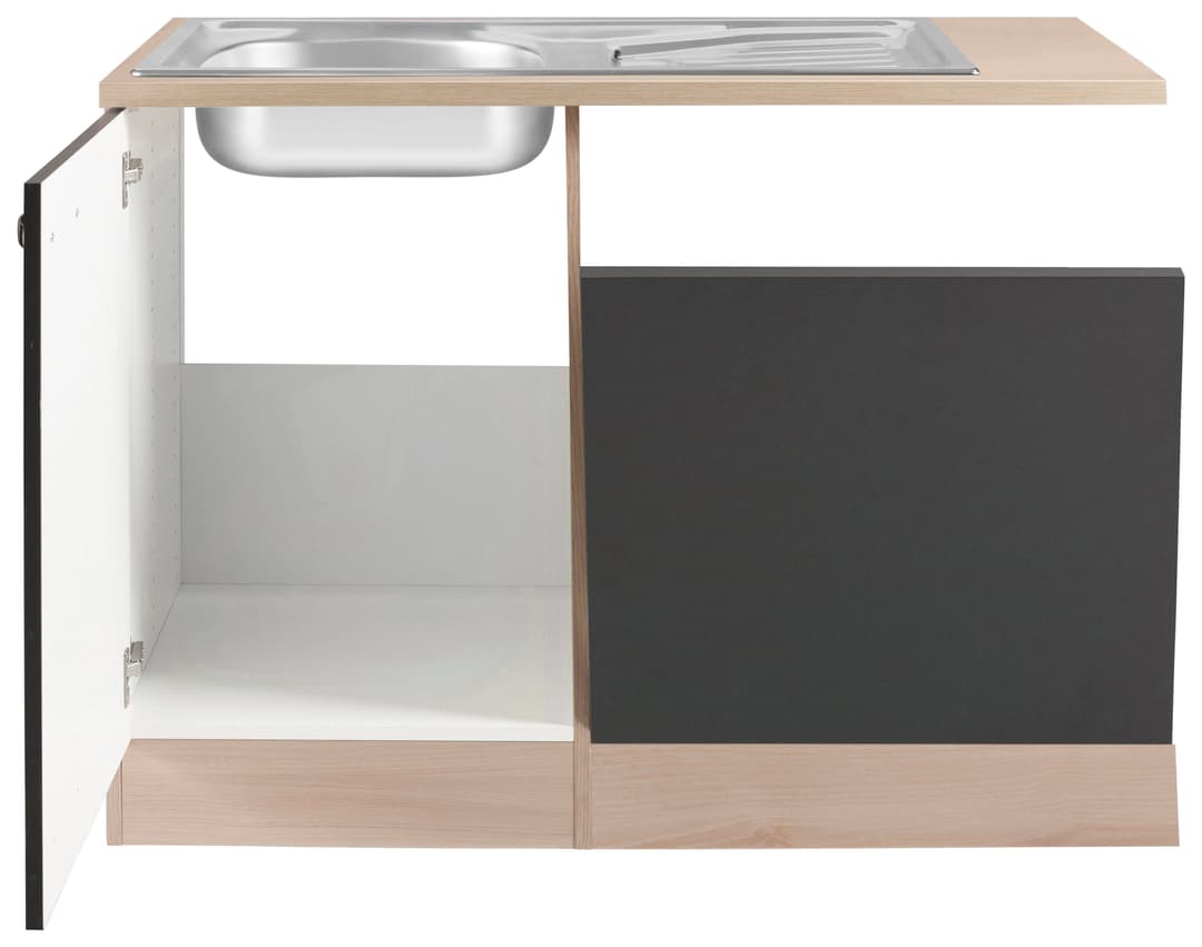 OPTIFIT Spülenschrank Faro | Schwarz