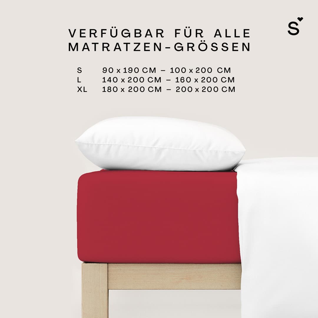 Schlafgut Basic Cotton Spannbettlaken | Rot