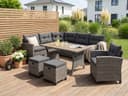 KONIFERA Gartenlounge-Set Keros Premium | Braun