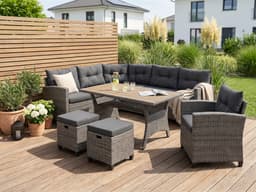 KONIFERA Gartenlounge-Set Keros Premium | Braun
