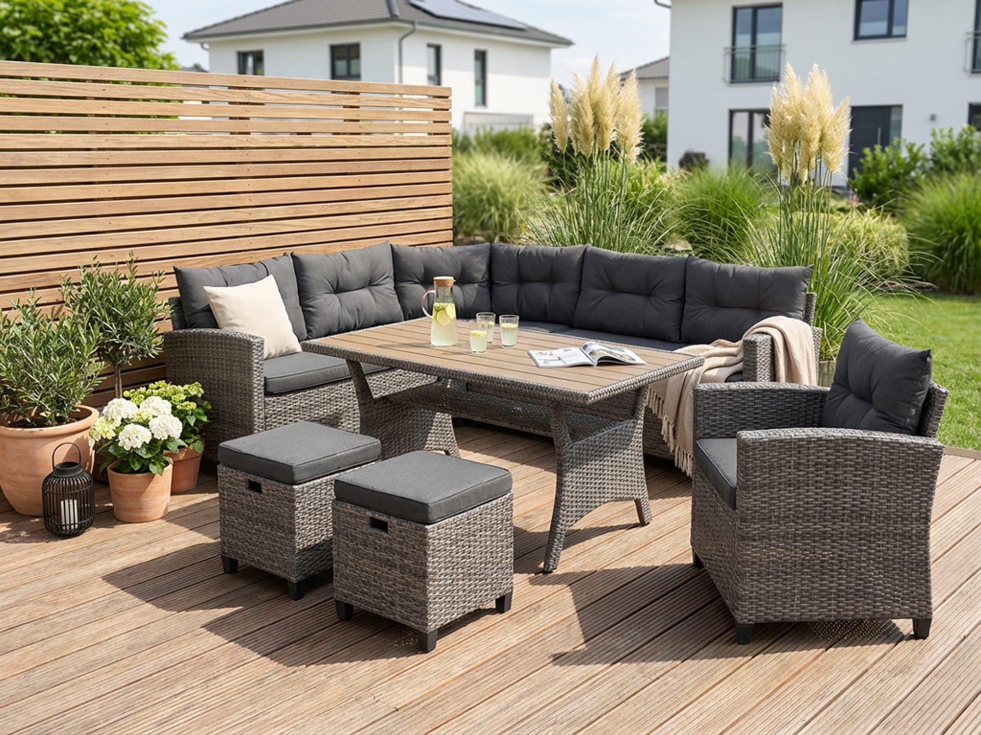 KONIFERA Gartenlounge-Set Keros Premium | Braun