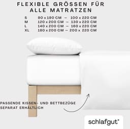 Schlafgut PREMIUM Mako-Zwirn-Jersey Spannbettlaken | Weiß