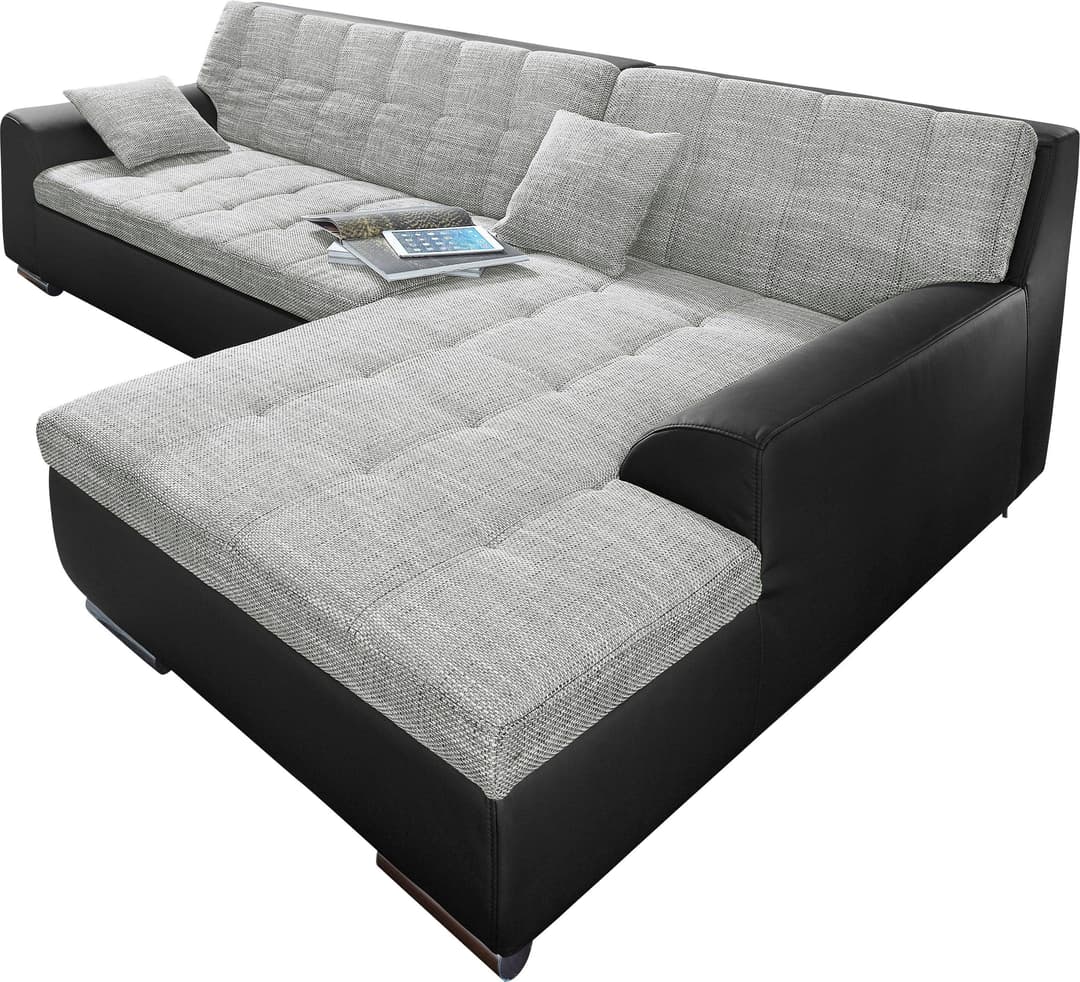 DOMO collection Ecksofa Treviso | Schwarz
