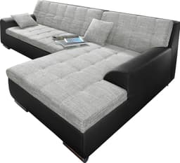 DOMO collection Ecksofa Treviso | Schwarz