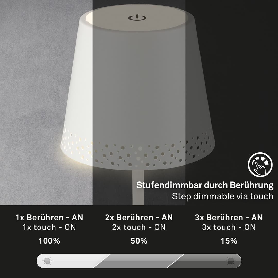 Briloner Leuchten LED Tischleuchte KIKI | Silber
