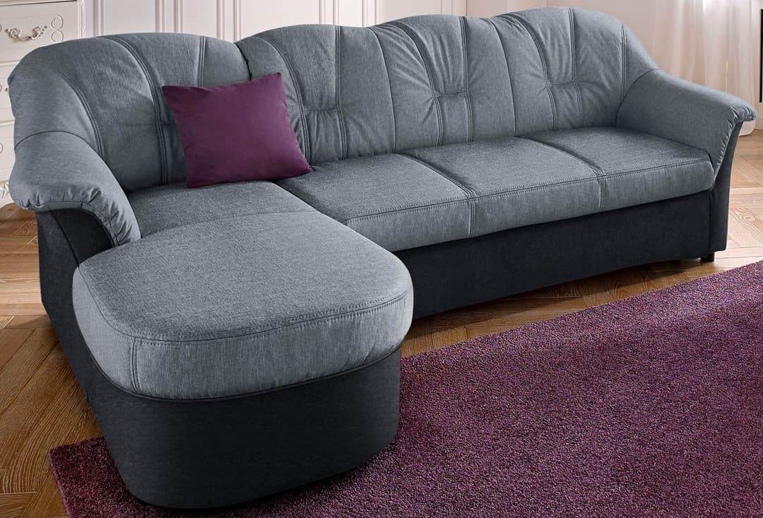 DOMO collection Ecksofa Flores Schlafsofa | Schwarz