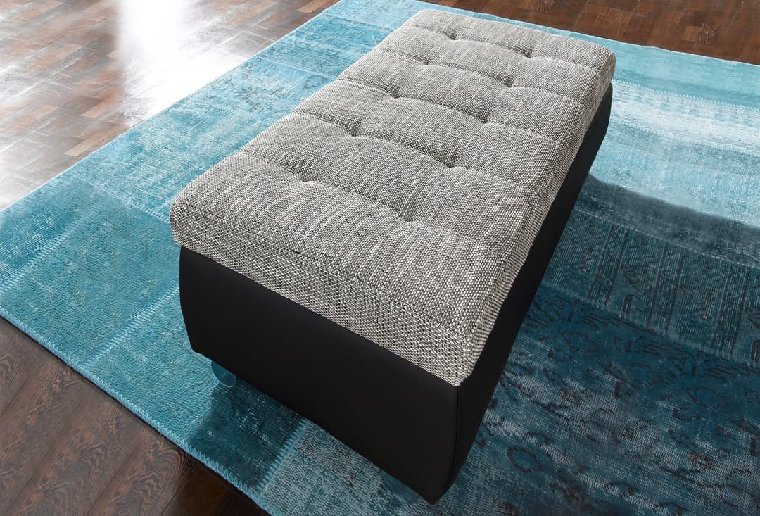 DOMO collection Hocker Treviso XXL | Schwarz