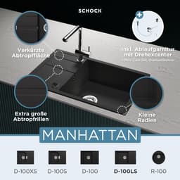 Schock Manhattan D-100LS Granitspüle | Schwarz