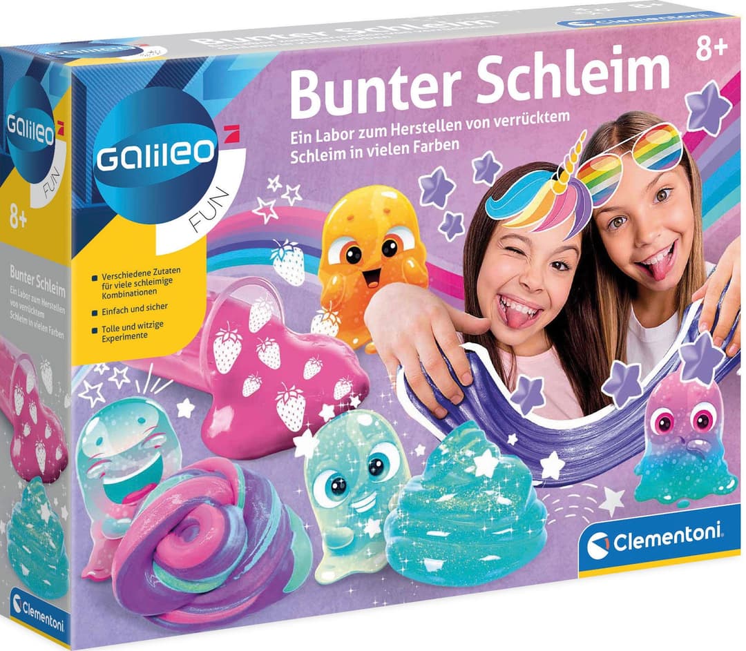 Clementoni® Experimentierkasten Galileo, Bunter Schleim | Mehrfarbig