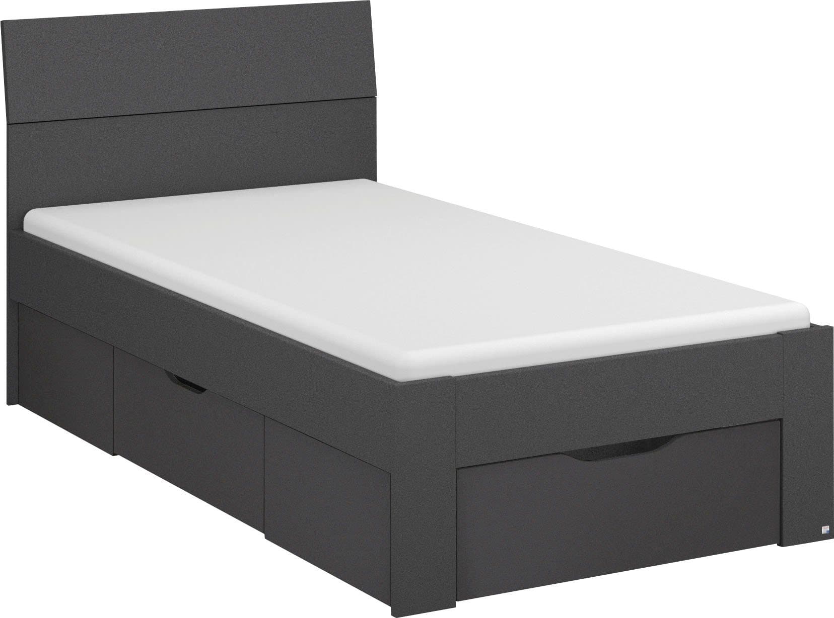rauch Bett Einzelbett Doppelbett Stauraum FLEXX | Grau