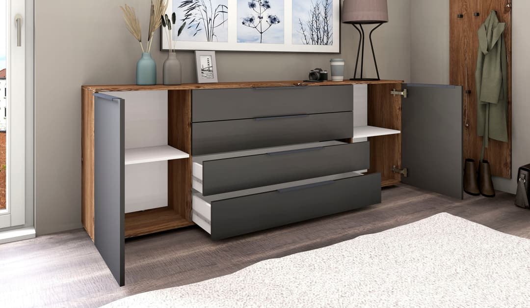 borchardt Möbel Sideboard Tom | Grau