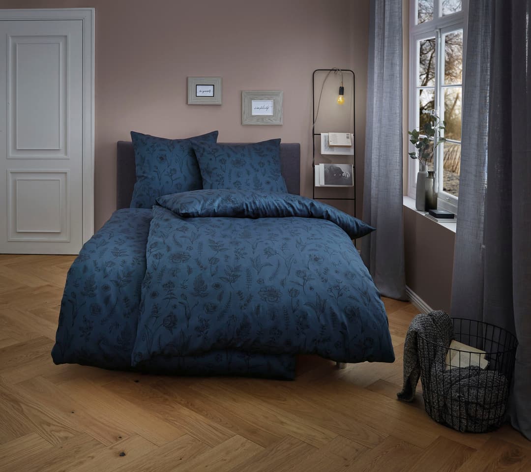Kleine Wolke Lisse Bettwäsche-Set | Blau
