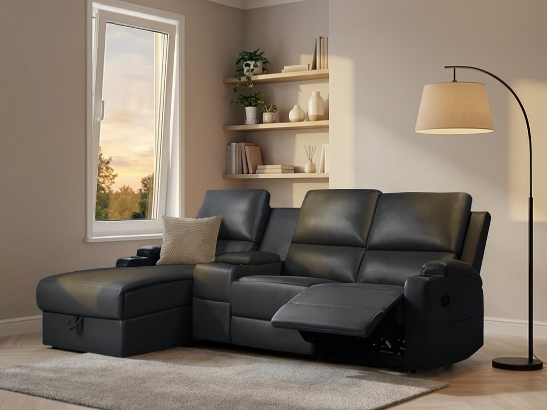 OTTO home Ecksofa NAPORI Multimediasofa | Schwarz
