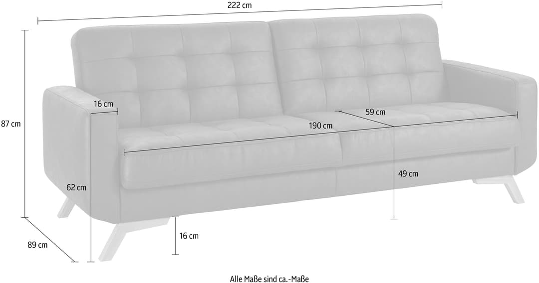 exxpo - sofa fashion 3-Sitzer Fiord | Grau