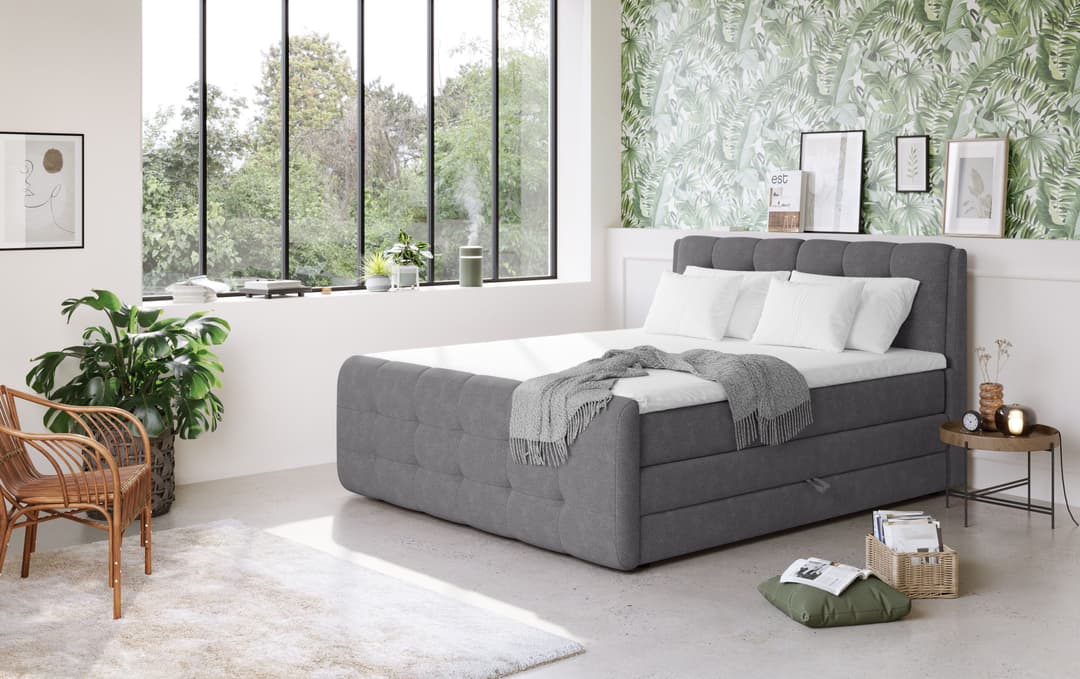 COTTA Boxspringbett Fort | Grau