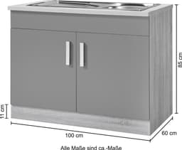 KOCHSTATION Spülenschrank KS-Toronto | Mehrfarbig