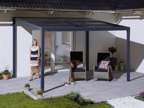 KONIFERA Anbaupavillon Pergola Anguilla | Grau
