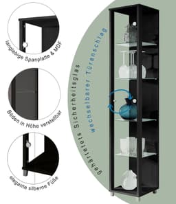 fif möbel Vitrine OPTIMA | Schwarz