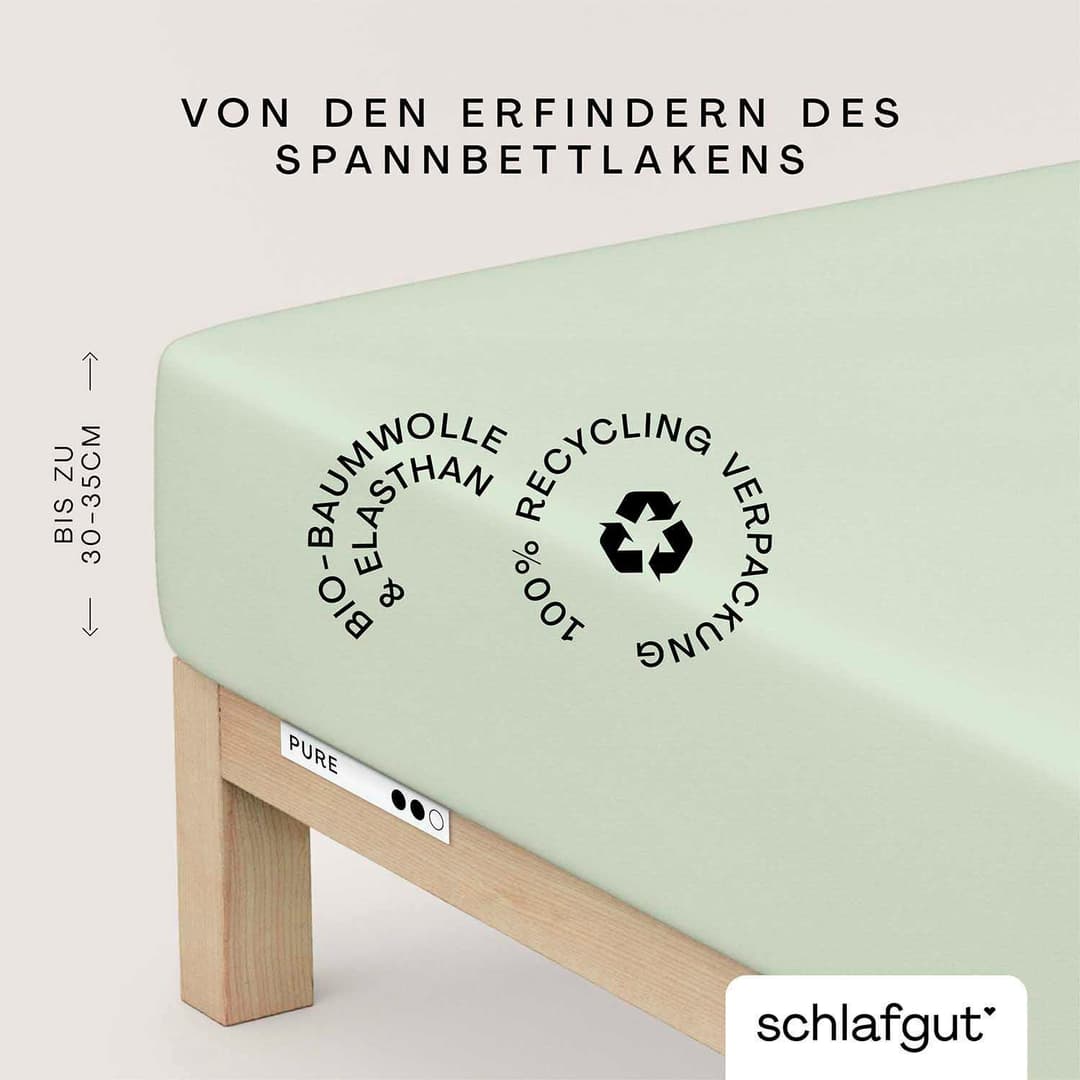 Schlafgut Spannbettlaken PURE | Grün