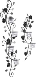 Home affaire Wandkerzenhalter Blumenranke | Schwarz 2