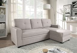 ATLANTIC home collection Ecksofa Gerrit L-Form | Beige