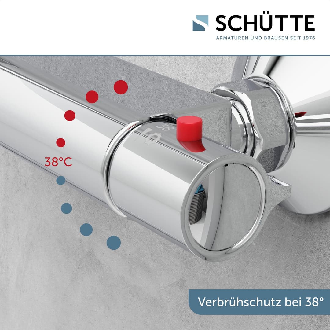 Schütte Duscharmatur Vigo mit Thermostat | Silber