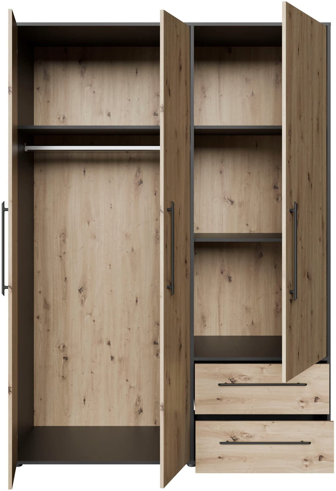 FORTE Mokkaris Kleiderschrank | Holztöne
