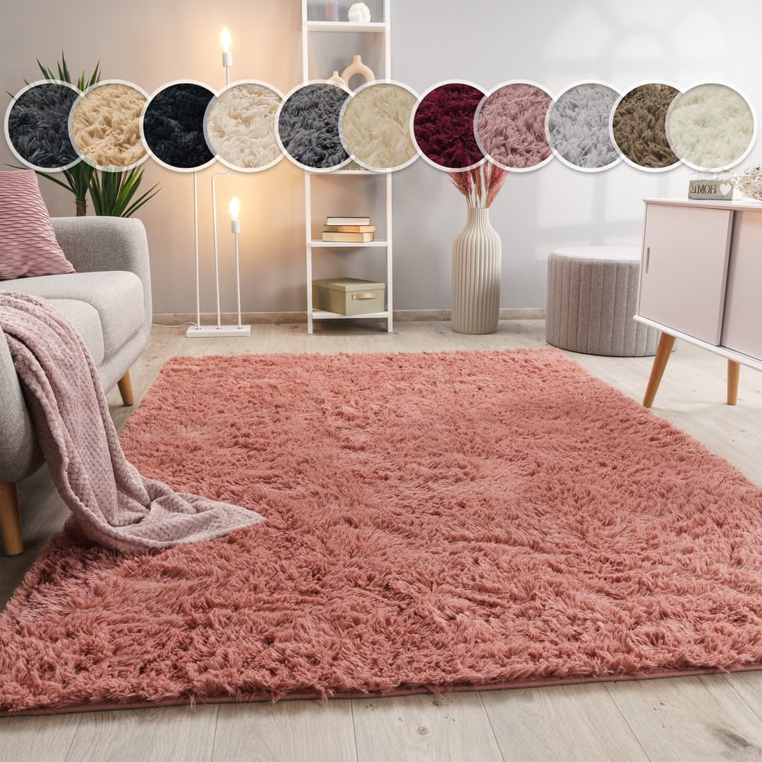 Paco Home Hochflor-Teppich Silky 591 | Rosa