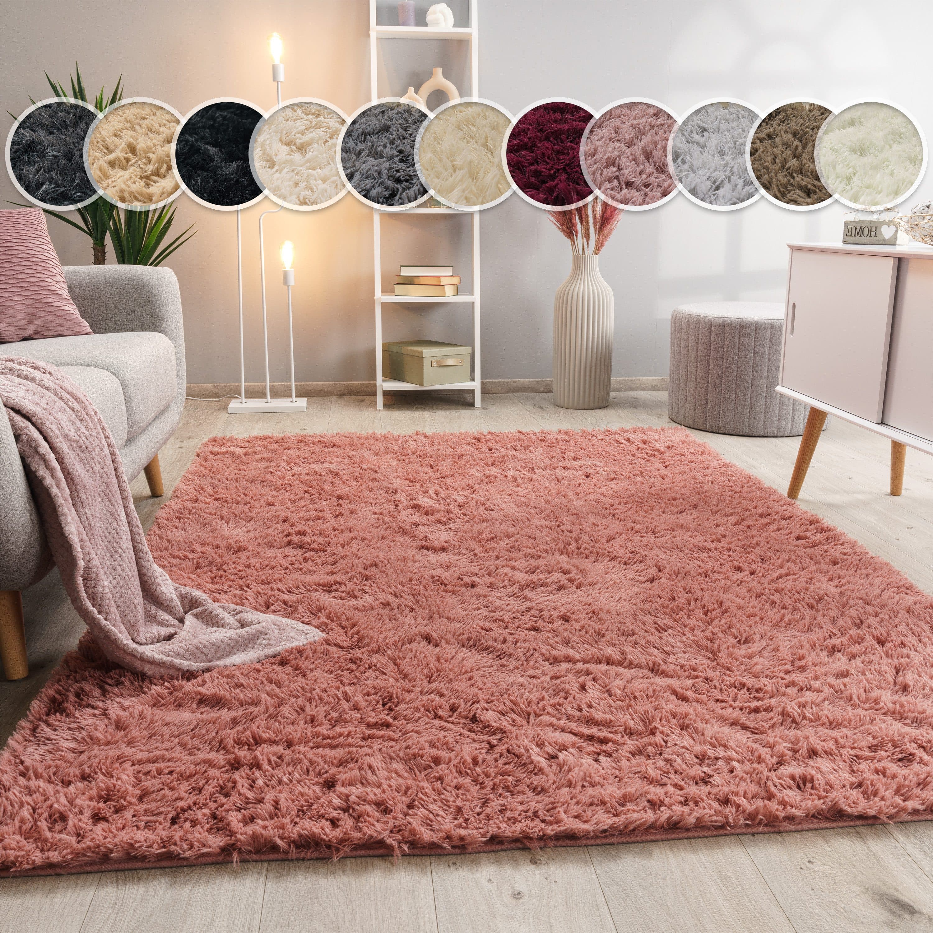 Paco Home Hochflor-Teppich Silky 591 | Rosa