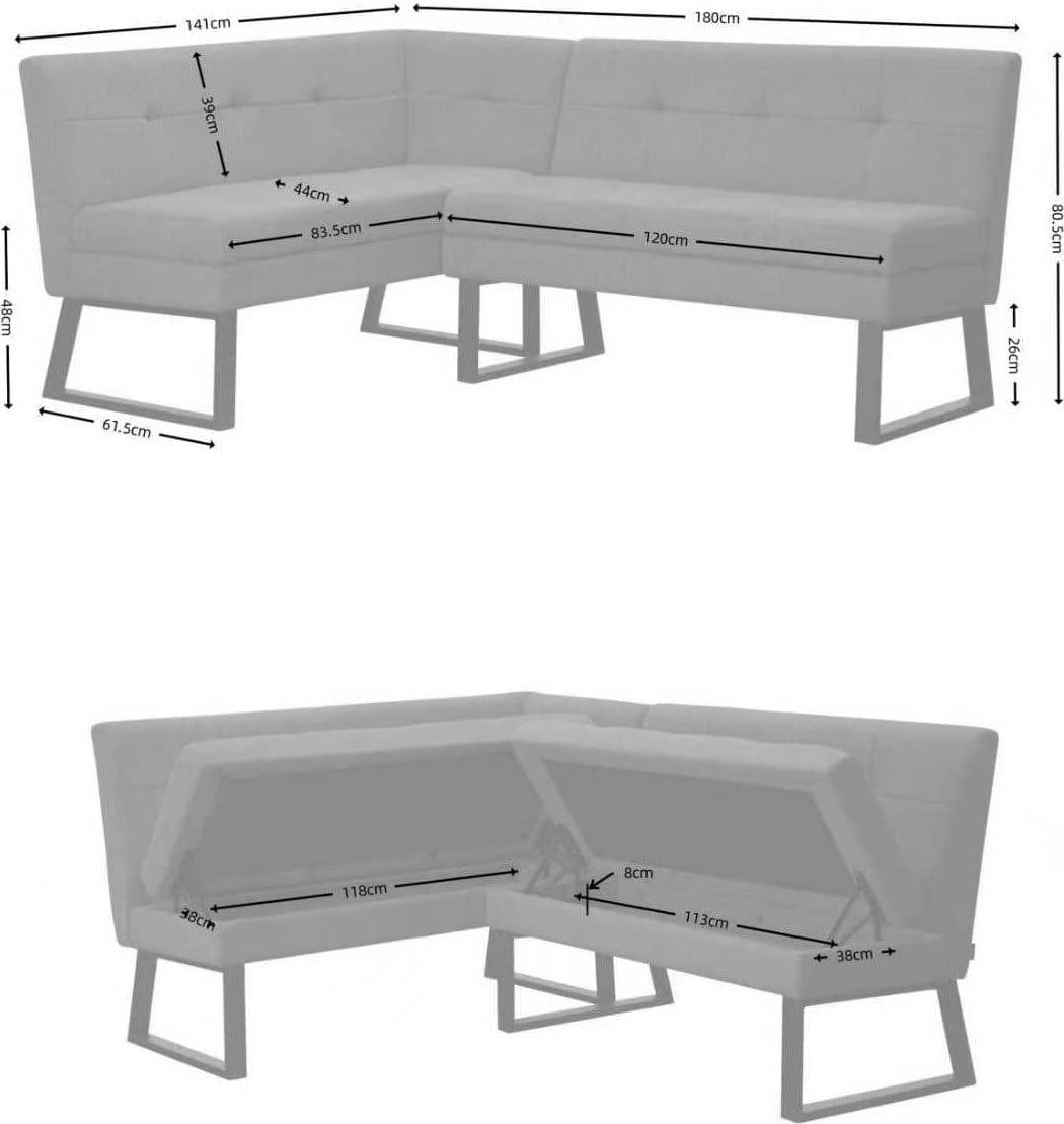 OTTO home Eckbank Geranie | Schwarz