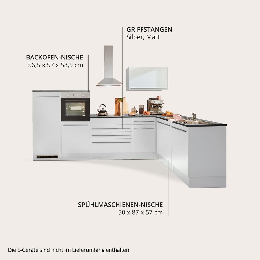 BASIC by Balculina Winkelküche Jazz | Weiß