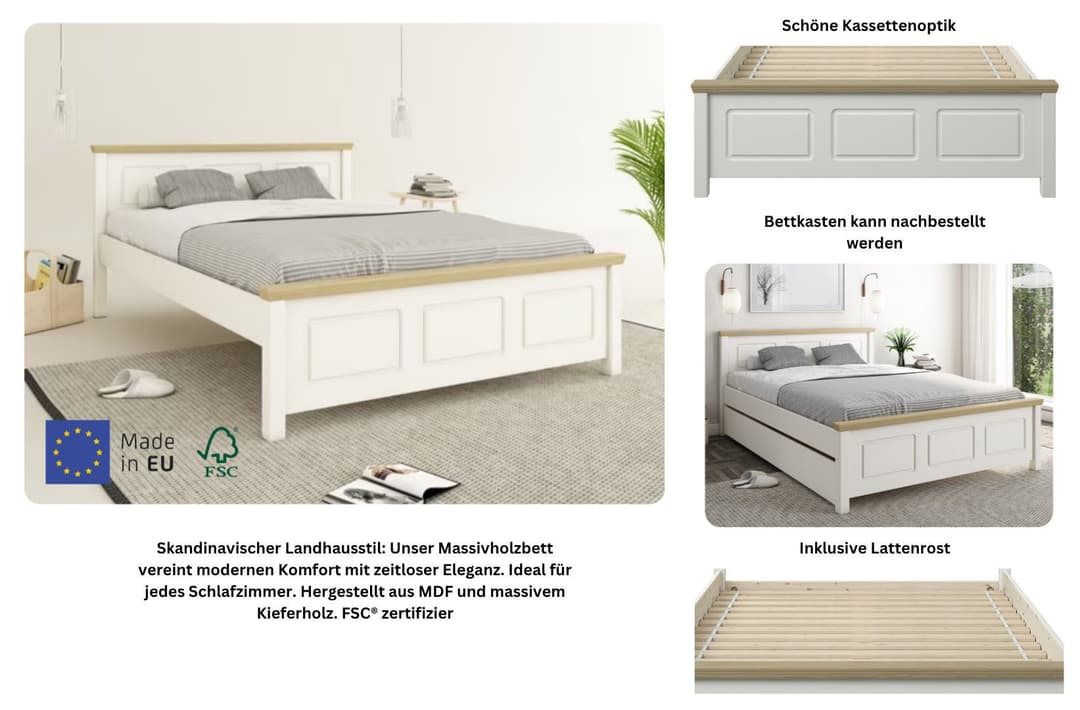 OTTO home Massivholzbett ERIK | Weiß