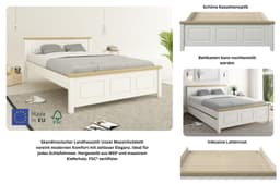 OTTO home Massivholzbett ERIK | Weiß