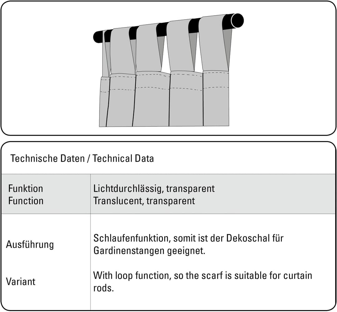 Sehlbach Gardine Schal Voile Uni | Weiß
