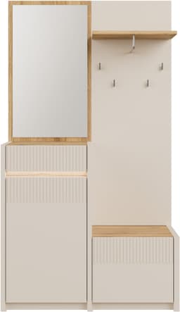 FORTE Oak Squere Kompaktgarderobe | Beige